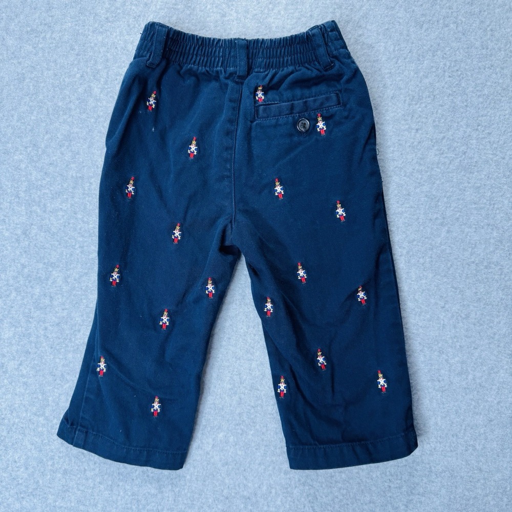 Ralph Lauren Baby Boys Nutcracker Pants Chinos 12M Navy Holiday Embroidered - Picture 2 of 5
